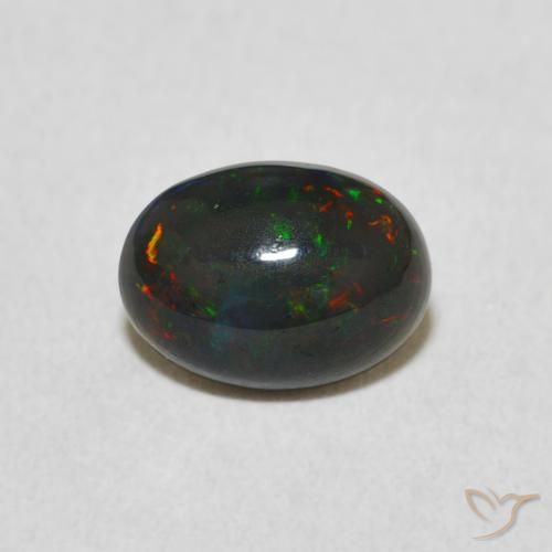0.68ct 天然 マルチカラー オパール, 楕円形, オペーク