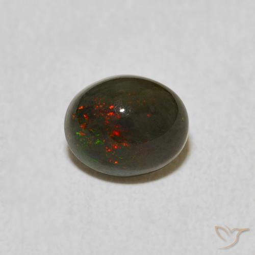0.68ct 天然 マルチカラー オパール, 楕円形, オペーク