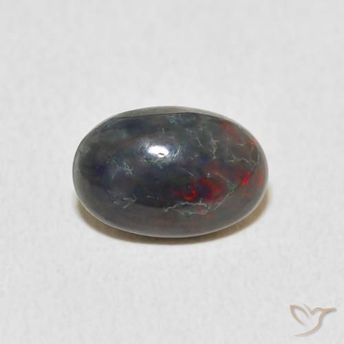 0.87ct 天然 マルチカラー オパール, 楕円形, オペーク