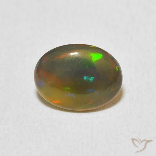 0.81ct 天然 マルチカラー オパール, 楕円形, オペーク