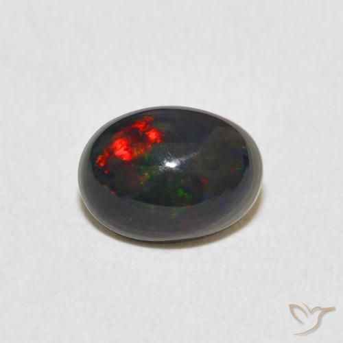 0.85ct 天然 マルチカラー オパール, 楕円形, オペーク