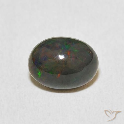 0.89ct 天然 マルチカラー オパール, 楕円形, オペーク