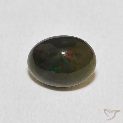 0.75ct 天然 マルチカラー オパール, 楕円形, オペーク