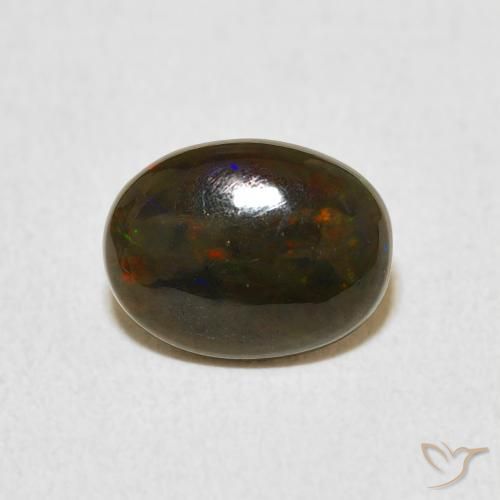 0.81ct 天然 マルチカラー オパール, 楕円形, オペーク