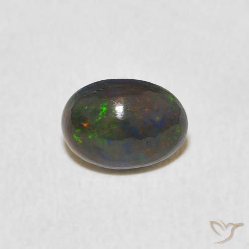 0.48ct 天然 マルチカラー オパール, 楕円形, オペーク