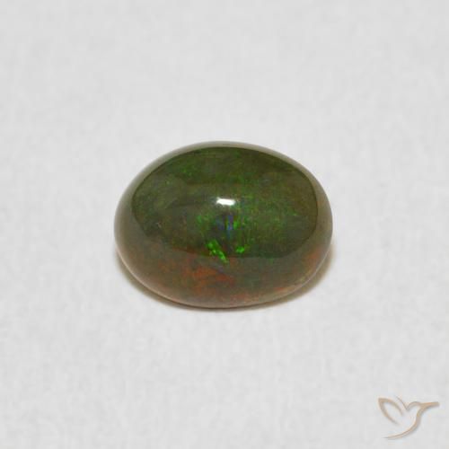 0.40ct 天然 マルチカラー オパール, 楕円形, オペーク