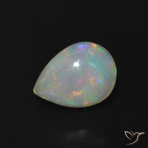 1.01ct 天然 マルチカラー オパール, 洋梨の形, 透明