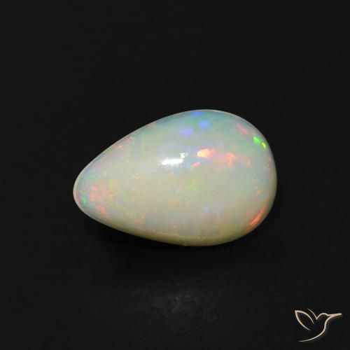 0.36ct 天然 マルチカラー オパール, 洋梨の形, 透明