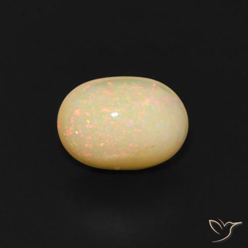 0.52ct 天然 マルチカラー オパール, 楕円形, 透明