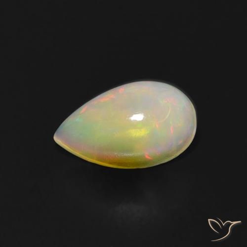 0.60ct 天然 マルチカラー オパール, 洋梨の形, 透明, Photo A