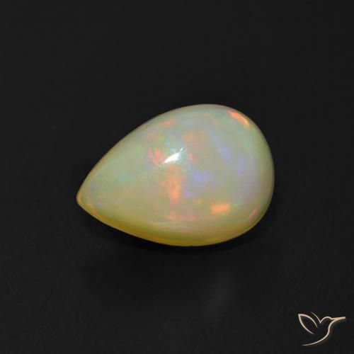 1.05ct 天然 マルチカラー オパール, 洋梨の形, 透明