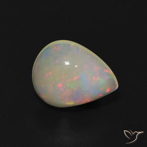 1.02ct 天然 マルチカラー オパール, 洋梨の形, 透明