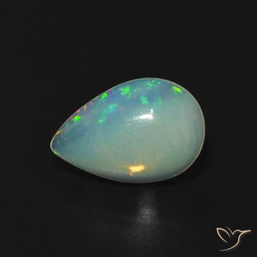 0.76ct 天然 マルチカラー オパール, 洋梨の形, 透明