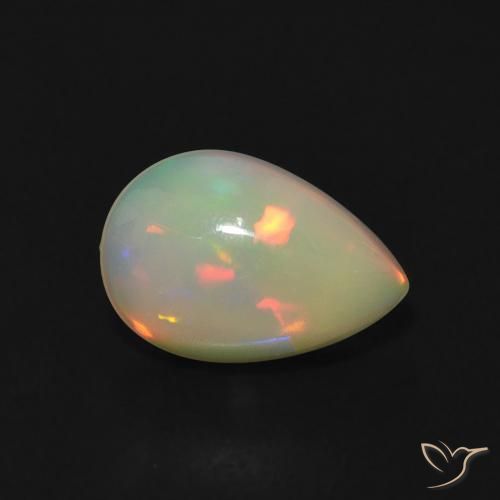 0.81ct 天然 マルチカラー オパール, 洋梨の形, 透明