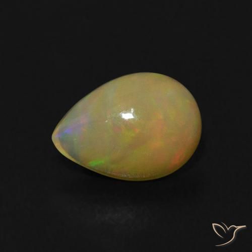 0.39ct 天然 マルチカラー オパール, 洋梨の形, 透明