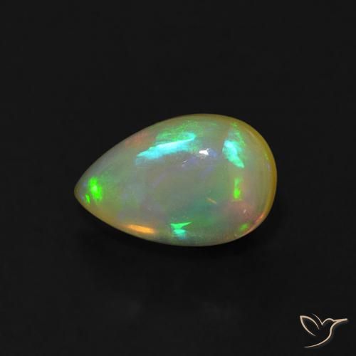 0.62ct 天然 マルチカラー オパール, 洋梨の形, 透明