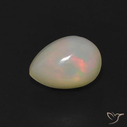 0.61ct 天然 マルチカラー オパール, 洋梨の形, 透明