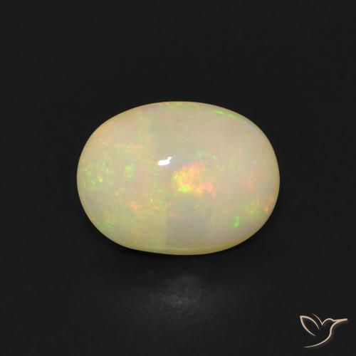 0.78ct 天然 マルチカラー オパール, 楕円形, 透明