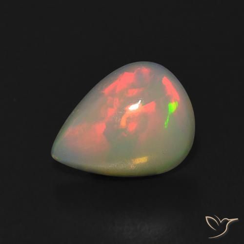 0.91ct 天然 マルチカラー オパール, 洋梨の形, 透明