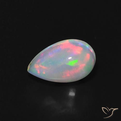 0.61ct 天然 マルチカラー オパール, 洋梨の形, 透明