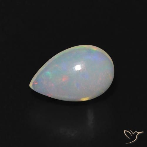 0.59ct 天然 マルチカラー オパール, 洋梨の形, 透明