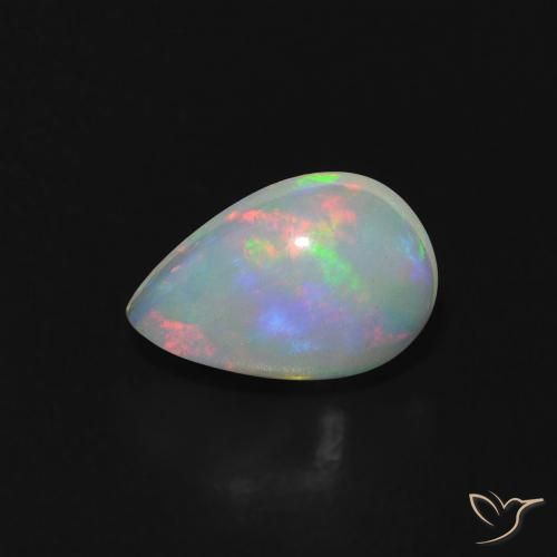0.56ct 天然 マルチカラー オパール, 洋梨の形, 透明