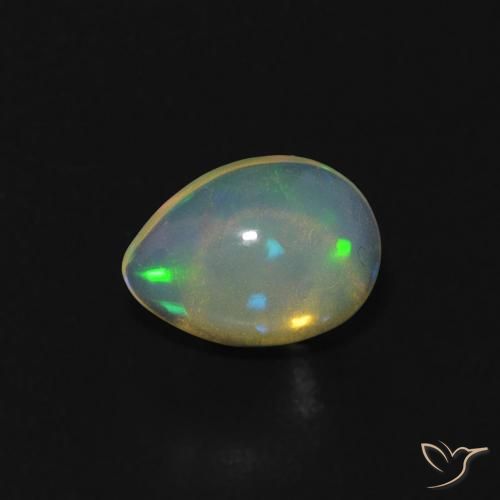 0.56ct 天然 マルチカラー オパール, 洋梨の形, 透明