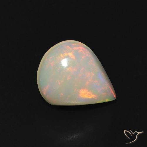 0.67ct 天然 マルチカラー オパール, 洋梨の形, 透明