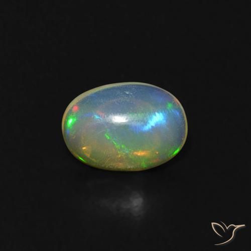 0.31ct 天然 マルチカラー オパール, 楕円形, 透明