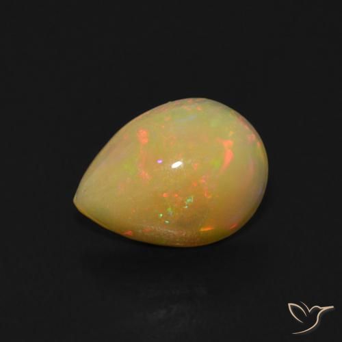 0.68ct 天然 マルチカラー オパール, 洋梨の形, 透明