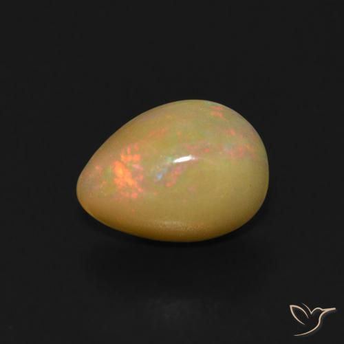 0.48ct 天然 マルチカラー オパール, 洋梨の形, 透明