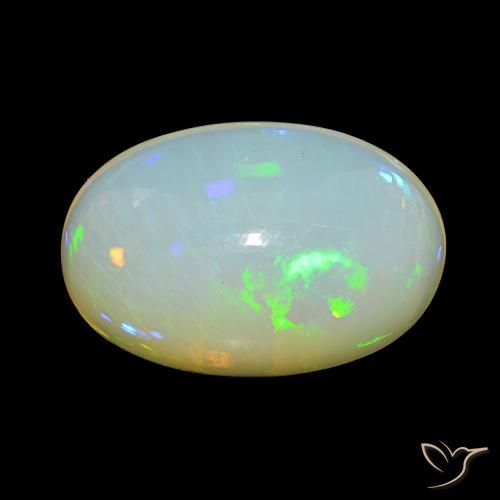 27.69ct マルチカラー オパール, 楕円形, 透明