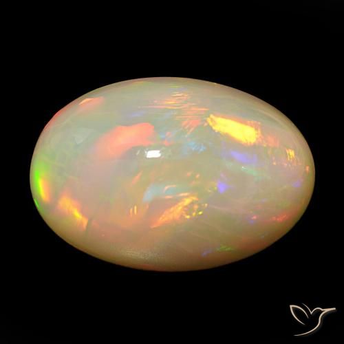 18.83ct マルチカラー オパール, 楕円形, オペーク