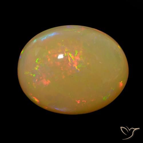 20.25ct マルチカラー オパール, 楕円形, オペーク