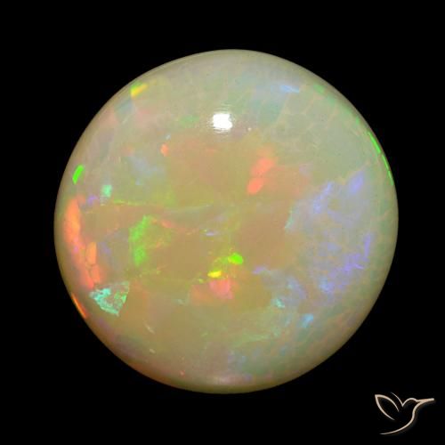 26.71ct マルチカラー オパール, ラウンド, オペーク