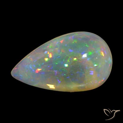 9.19ct 天然 マルチカラー オパール, 洋梨の形, 透明, Photo A