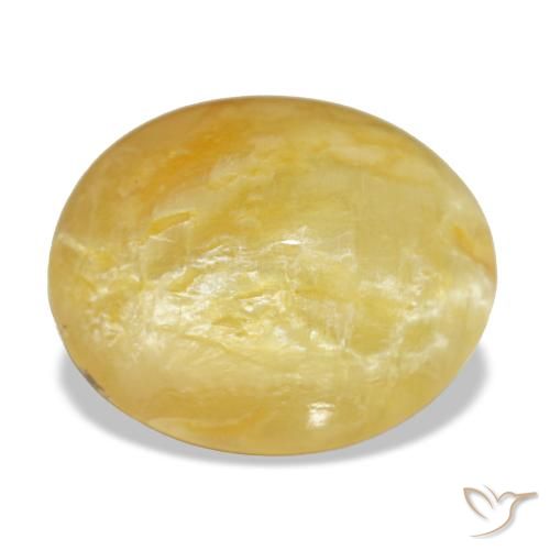 7.90カラットの天然薄いイエローオパール（13.7×11 mm・オーバルカット）
