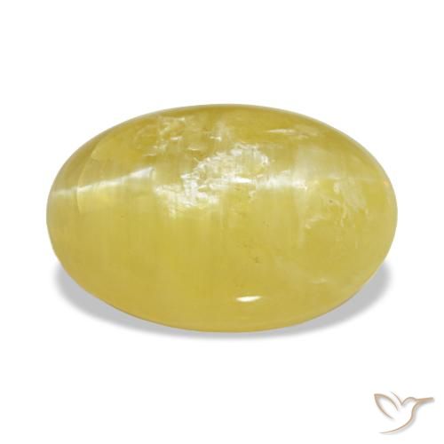 3.78カラットの天然Medium Light-Yellowオパール（11.3×7.4 mm・オーバルカット）