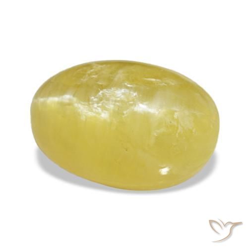 3.78カラットの天然Medium Light-Yellowオパール（11.3×7.4 mm・オーバルカット）