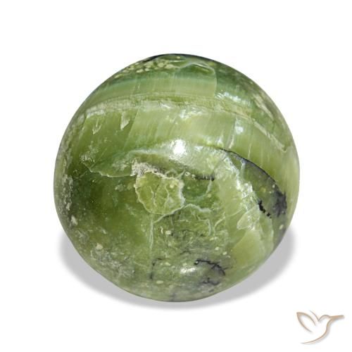 3.24ct グリーン オパール, ラウンド, オペーク