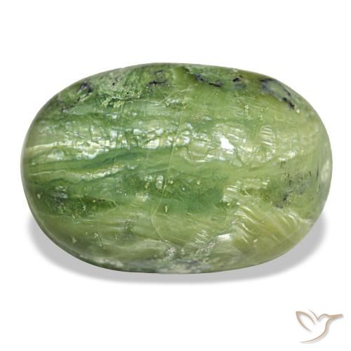 25.54ct グリーン オパール, 楕円形, オペーク