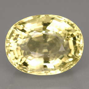 6.60カラットの天然レモンオーソクレース（13×10 mm・オーバルカット）