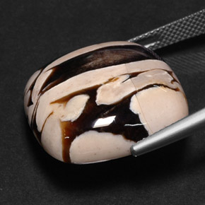 25.88カラットの天然マルチカラーピーナッツウッド、クッションカット、オペーク