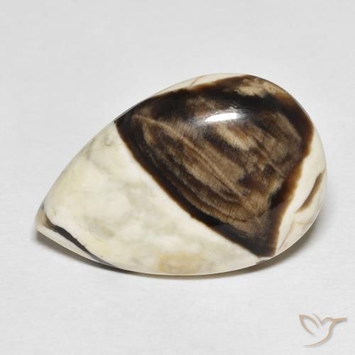 21.16ct 天然 マルチカラー ピーナッツウッド, 洋梨の形, オペーク
