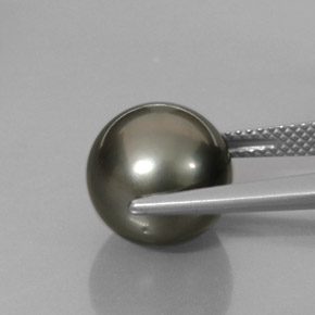 9.35カラットの天然ブラック マルチカラーパール、スフェア / ボール、オペーク