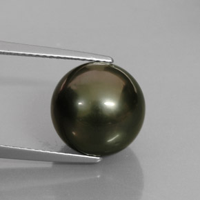 10.43カラットの天然ブラックマルチカラーパール（11.33 mm・球体 / ボール）