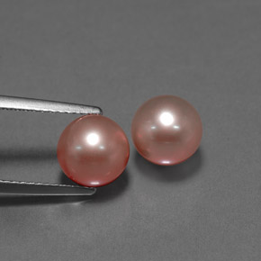 カラットの天然ピンクパール（7.65 mm・球体 / ボール）