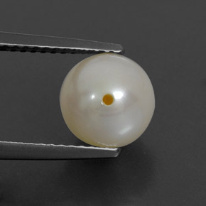 3.82カラットの天然クリーム色パール、スフェア / ボール、オペーク
