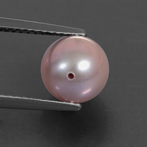 3.47カラットの天然ピンクがかったシルバーパール、スフェア / ボール、オペーク