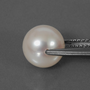 3.98カラットの天然シルバーホワイトパール（8.42 mm・球体 / ボール）